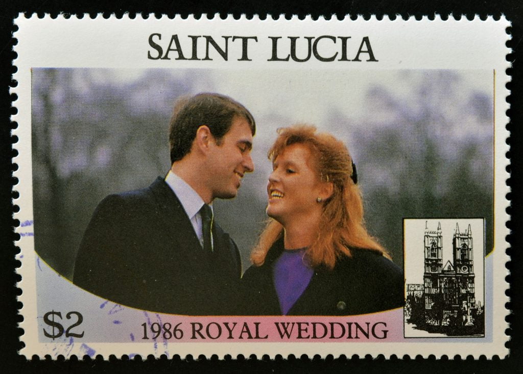 De Britse prins Andrew met zijn toenmalige vrouw Sarah Ferguson