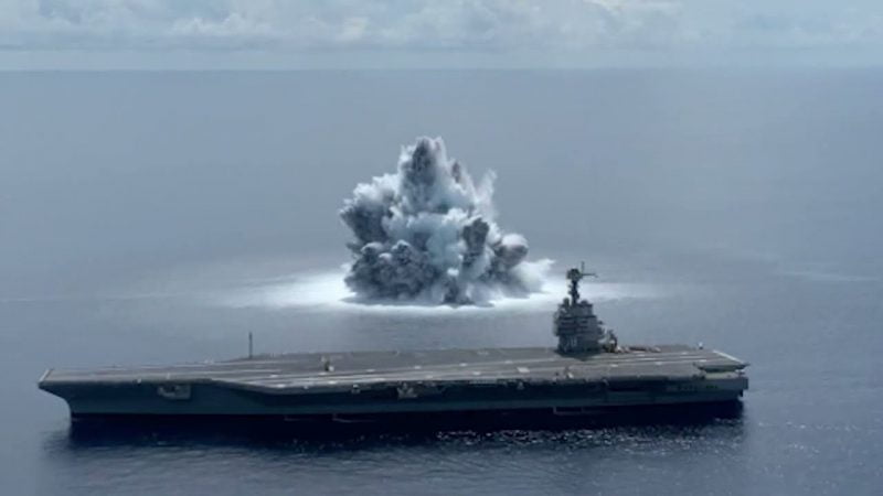 Video: Amerikaanse marine test nieuw vliegdekschip met enorme bom 10