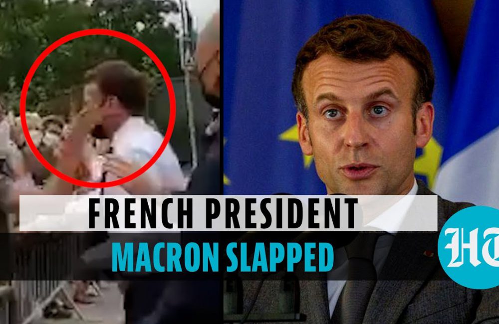 Video: Man slaat Franse president Macron in gezicht 8