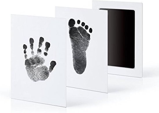 Baby handafdruk en voetafdruk fotokaartje