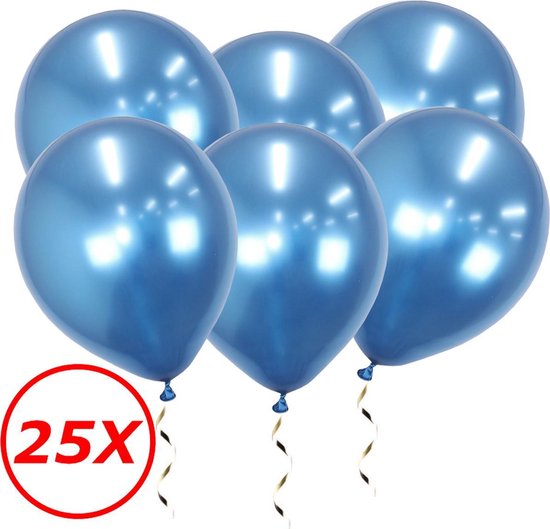 Blauwe Ballonnen Verjaardag Versiering Blauwe Helium Ballonnen Feest Versiering Gender Reveal Babyshower Chrome Blauw 25 Stuks