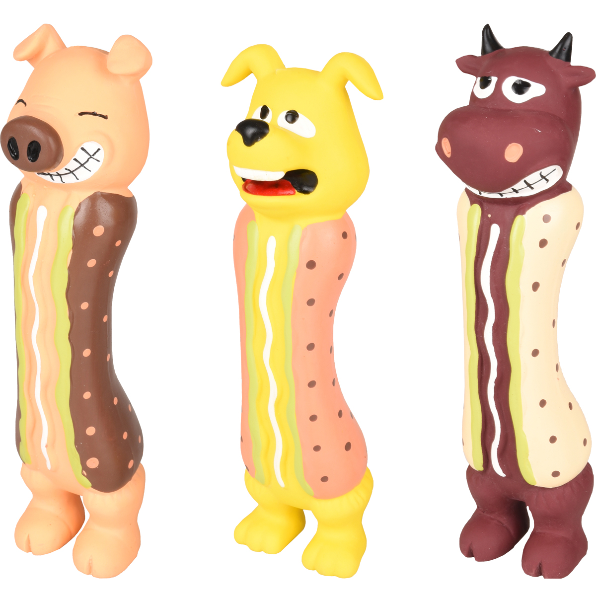 Hondenspeelgoed Latex Hotdog - 21 cm 6 x 5.5 x 21 cm Flamingo Willekeurig