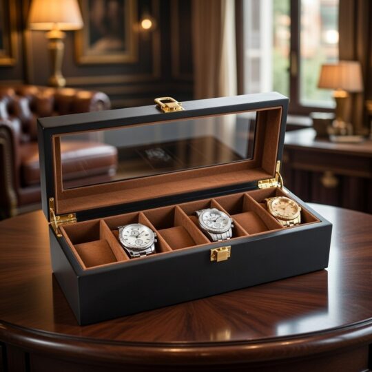 Luxe Opberger: Je horloges en sieraden veilig in deze chique 6-vaks houten box 15
