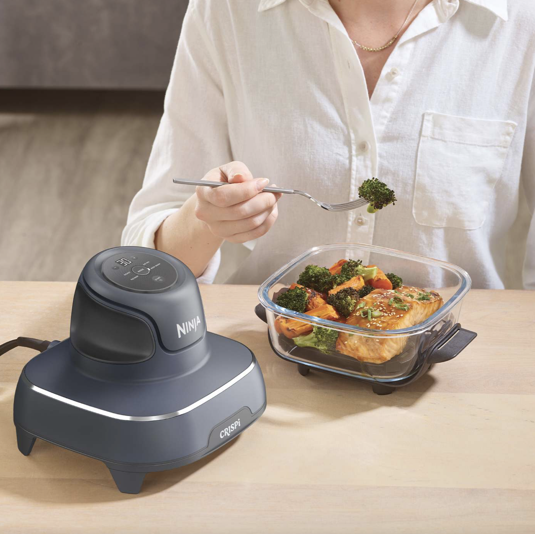 Ninja CRISPi™ 4-in-1: De Revolutionaire Glazen Airfryer die Kookt, Serveert én Bewaart